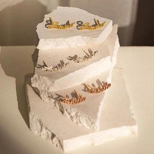 Boucle d'Oreille Personnalisé Prenom Or rose / Police1