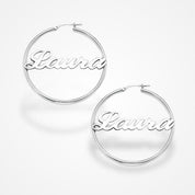 Boucle d'Oreille Prenom Argent / Police1 / 30mm