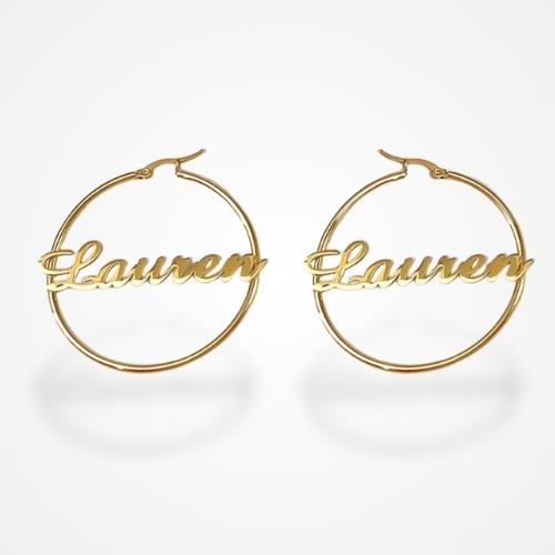 Boucle d'Oreille Prenom Or / Police1 / 30mm