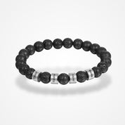 Bracelet Pierre Naturelle Personnalisé Argent / 4 Prénoms / 17cm