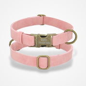 Collier Chien Cuir Personnalisé Rose / XS