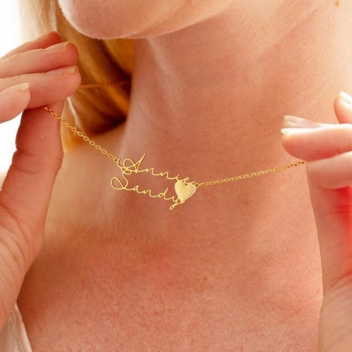 collier personnalisé 2 prénoms femme