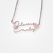 collier personnalisé 2 prénoms or rose