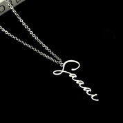 collier prénom vertical argent