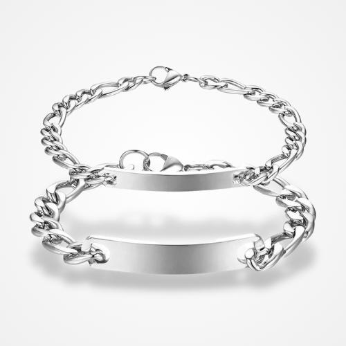 Bracelet Couple Personnalisable Bracelets Fin En Acier Inoxydable Message Bracelet Pour Femme Personnalisé D'Inspiration D Gourmette Couple
