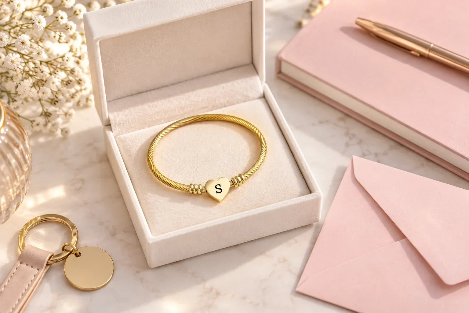 Bracelet initiale offert pour les 18 ans d’une jeune femme
