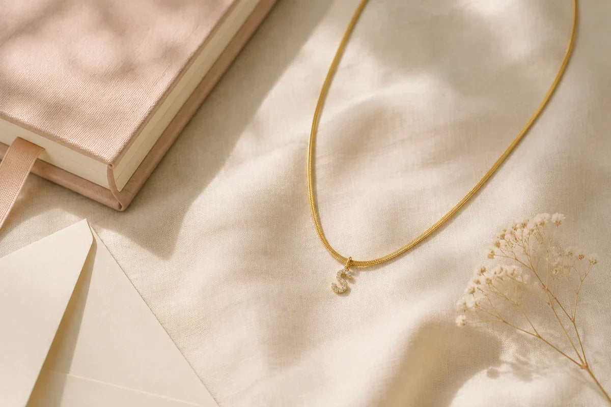 Idée cadeau femme enceinte avec collier initiale et carnet de grossesse