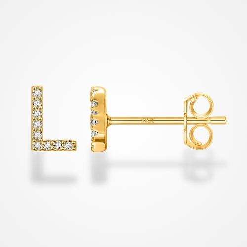 Boucles D'oreilles Lettre N Rose Et Bleu à Paillettes - Acier Inox, Neuf Avec étiquettes